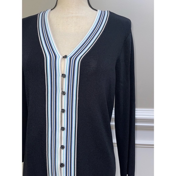 Women’s Willi Smith Black Striped Button Down Sweater 💙 - Picture 11 of 17